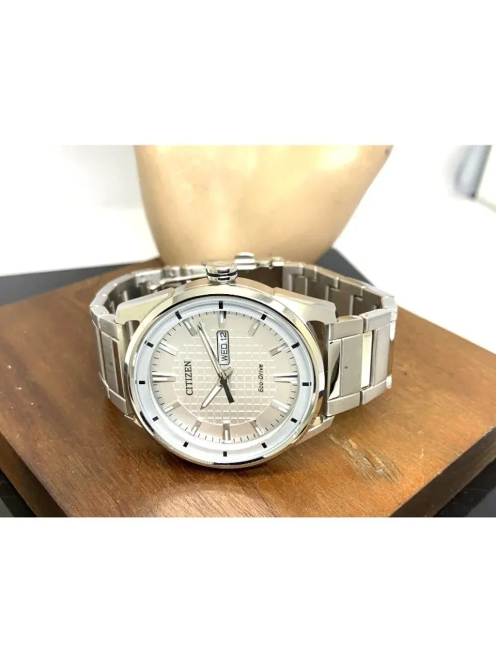 Citizen Men's Watch AW0080-57A Eco Drive Silver Dial Day Date Stainless Steel
